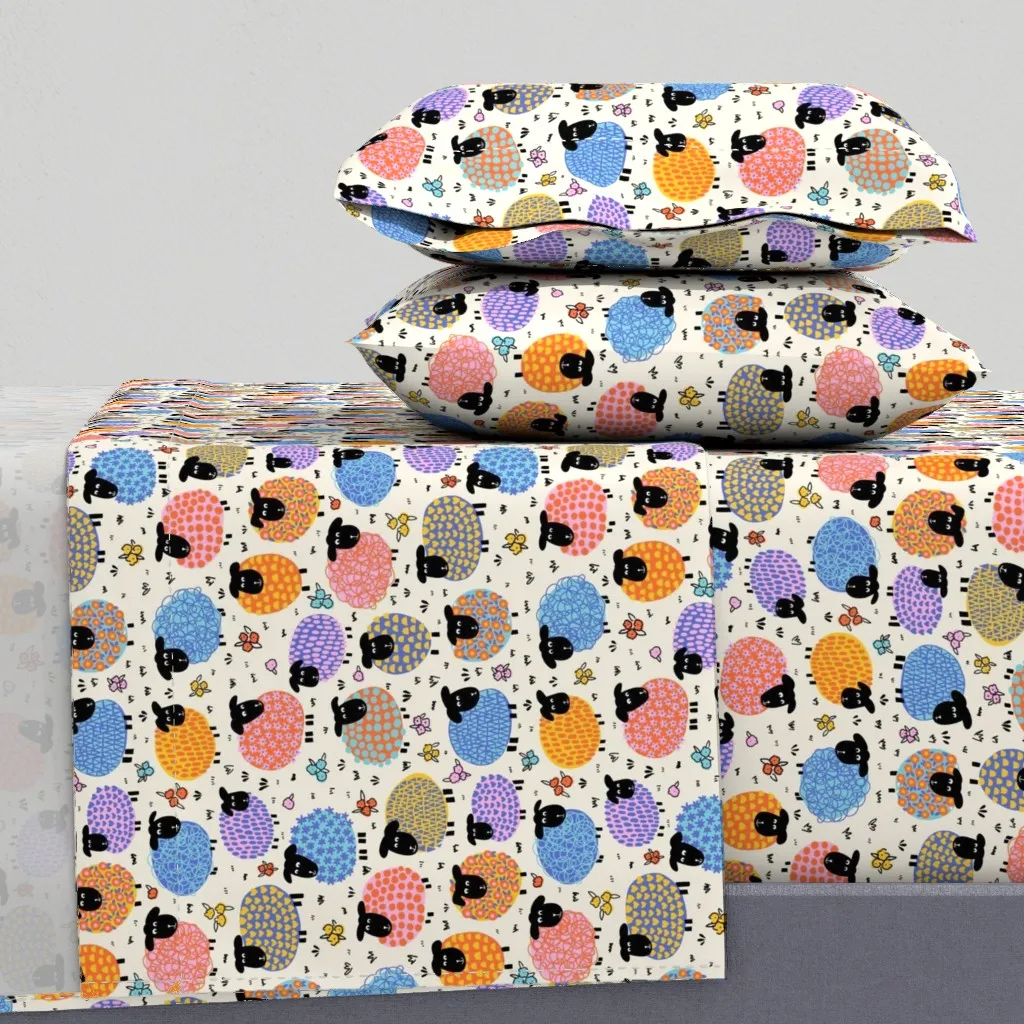 Happy Sheep Twin XL Sheet Set - Multi-Colored product