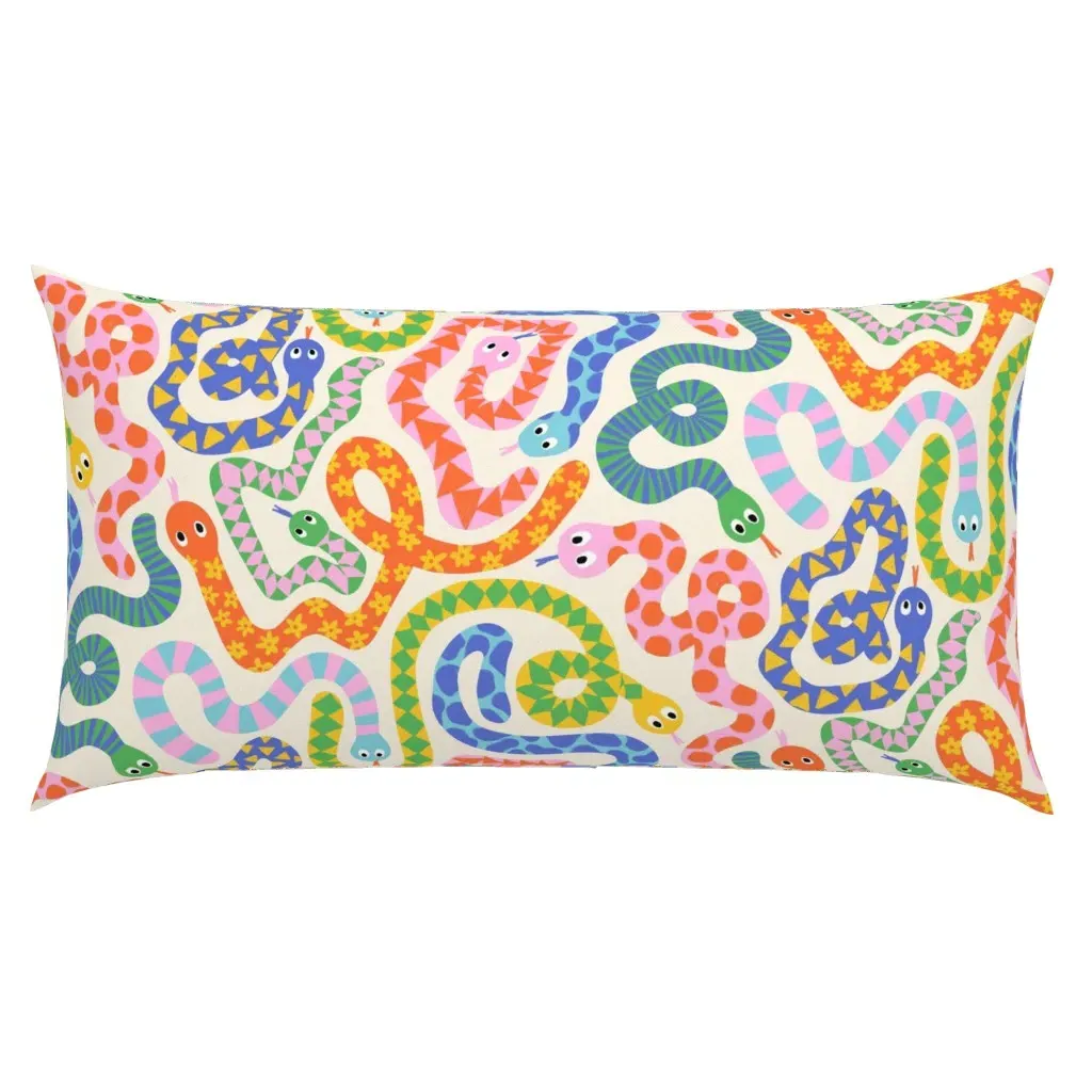 Happy Snakes King Pillow Sham - Orange product