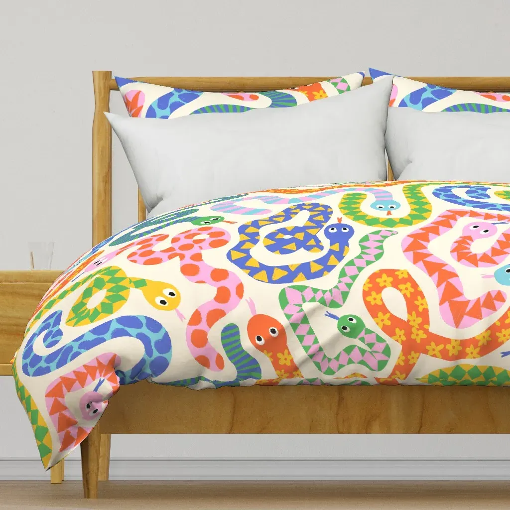 Happy Snakes V1 Duvet Cover - Orange product