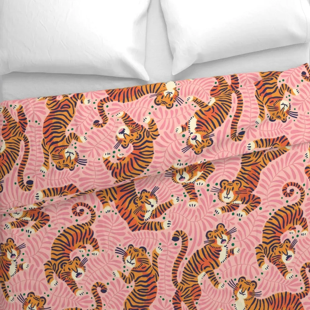 Happy Tigers Duvet Cover - Orange alternate view