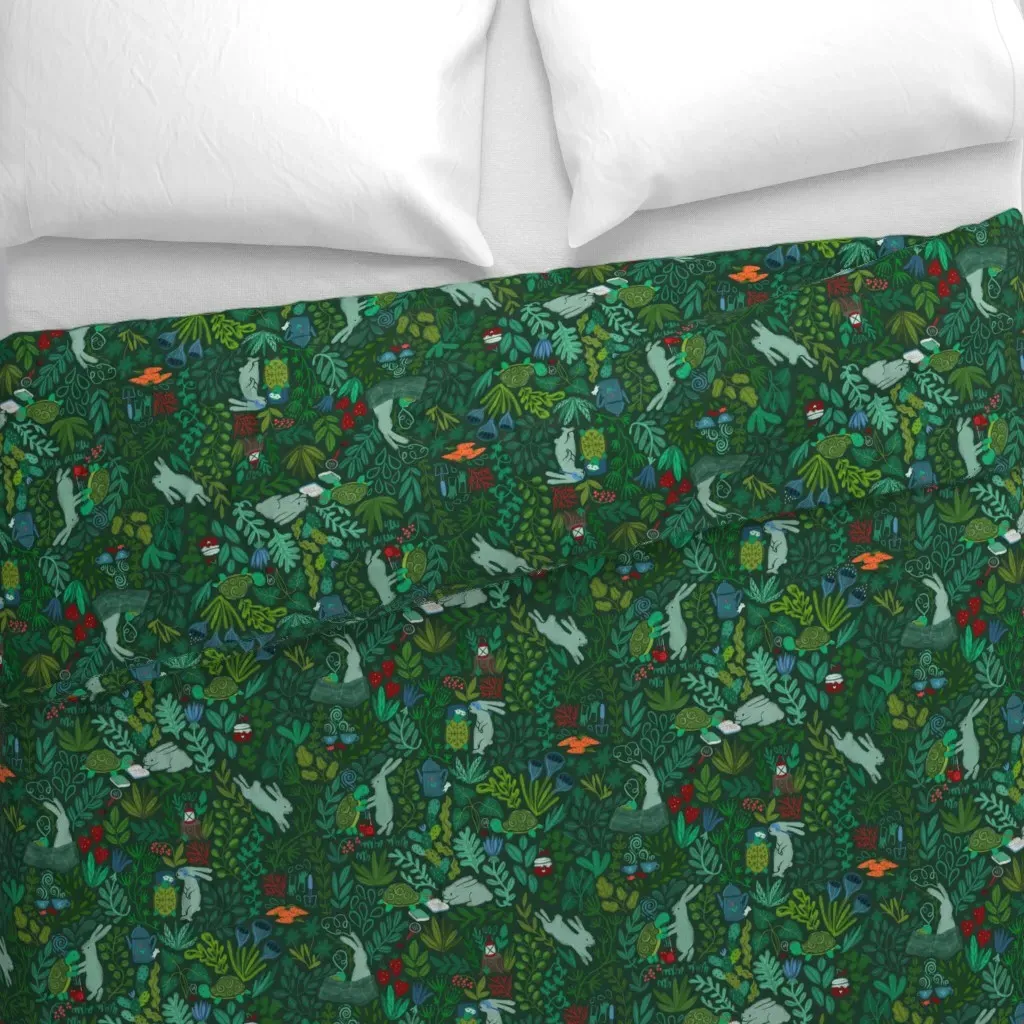 Happy Together Old Friends Duvet Cover - Dark Teal alternate view