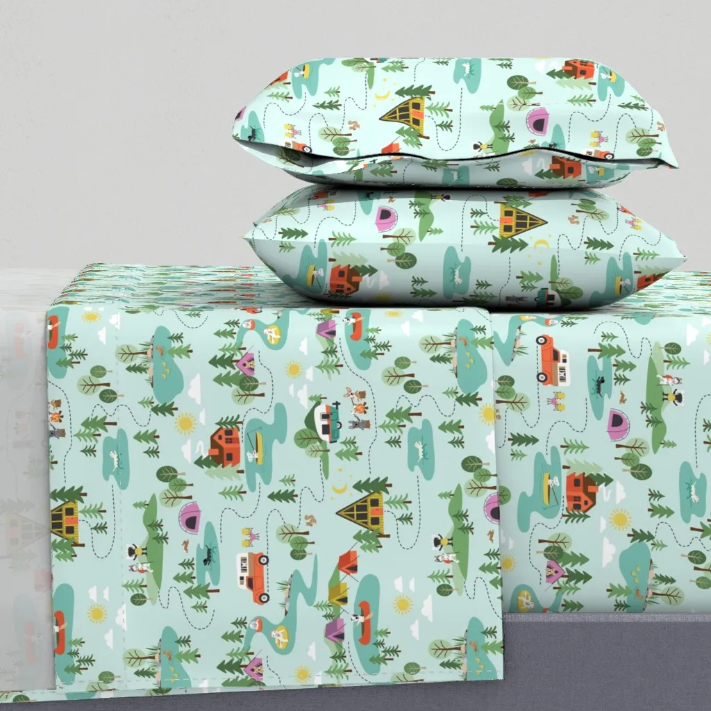 Happy Trails Brights Cal King Sheet Set - Teal product