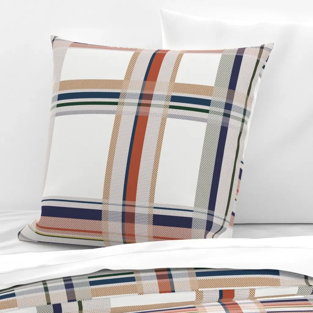 Harary Plaid Graphic Euro Pillow Sham - Beige product