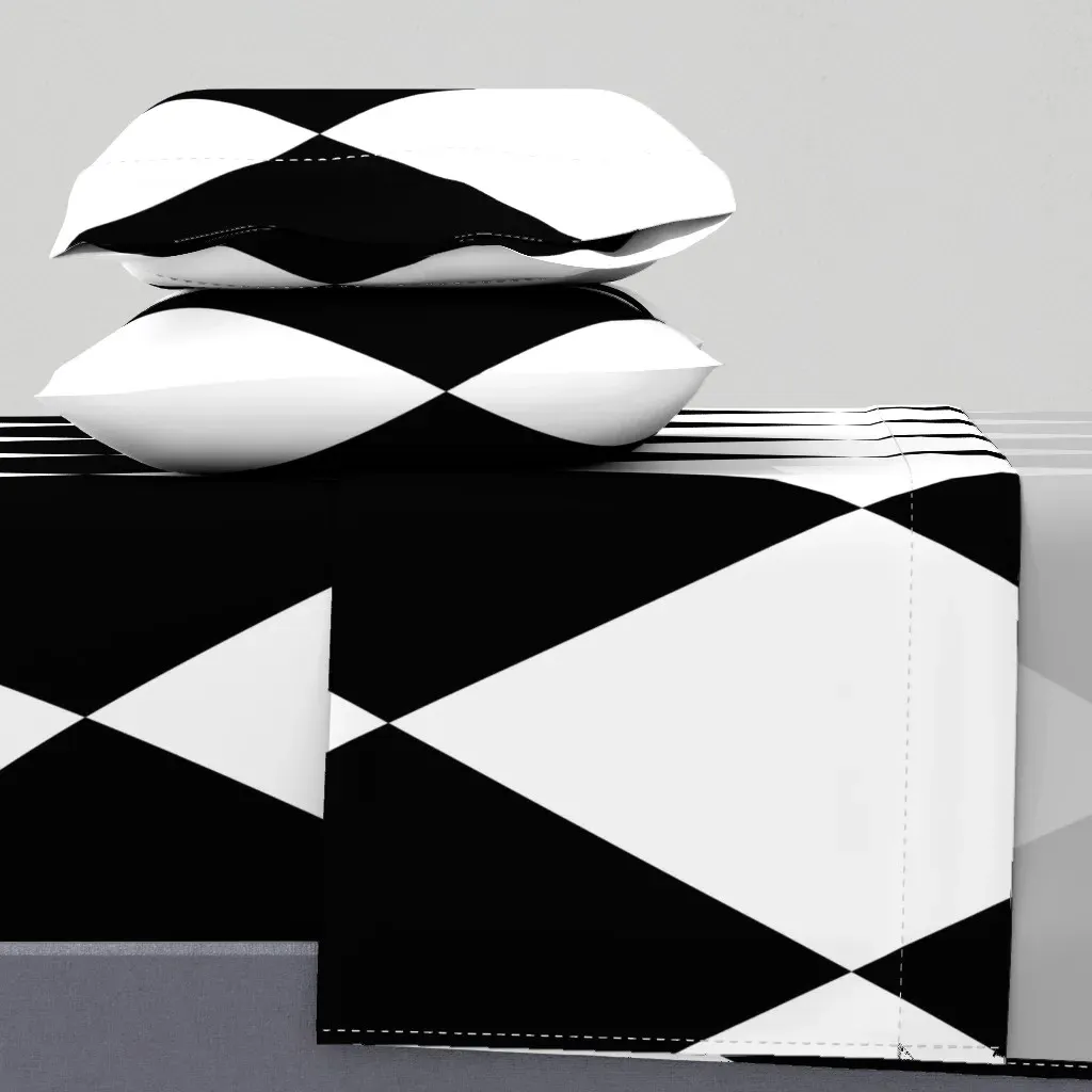 Harlequin Diamonds Checkered King Sheet Set - Black, White product