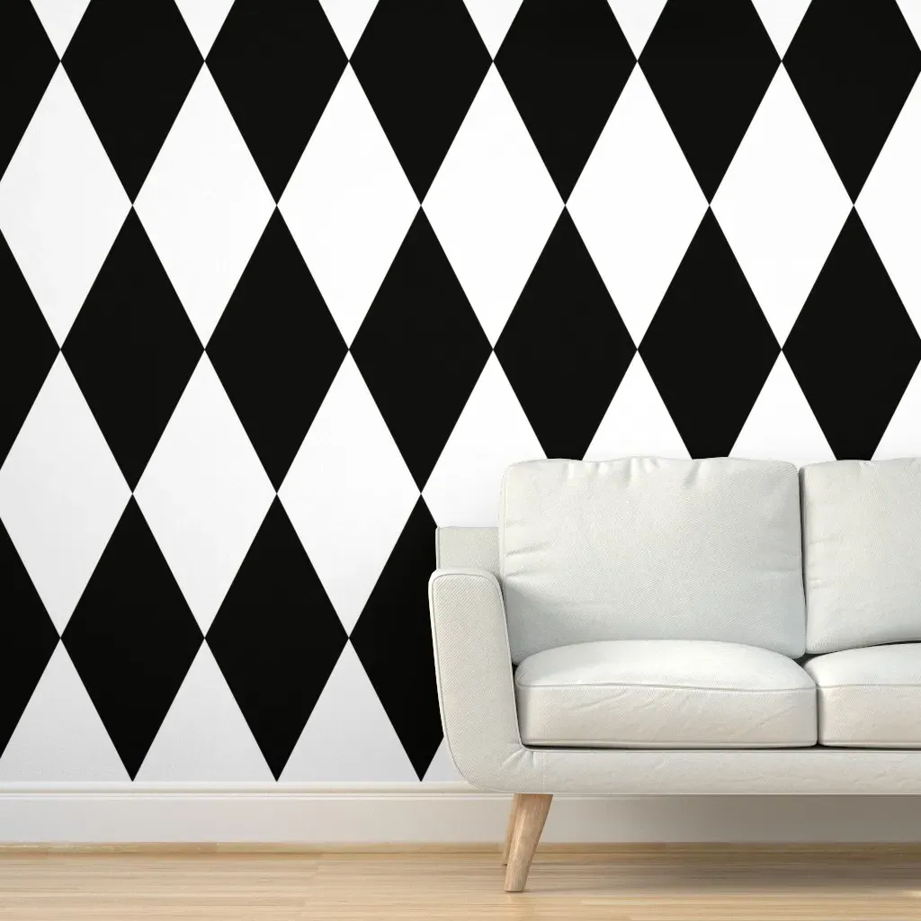 Harlequin Diamonds Checkered Peel and Stick Wallpaper - Black, White product