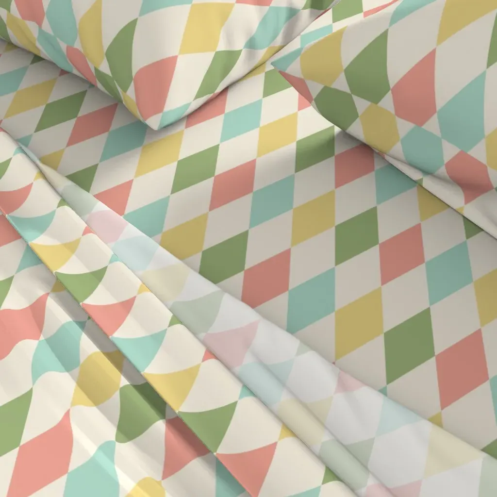 Harlequin Diamonds Palm Springs MCM Queen Sheet Set - Yellow alternate view