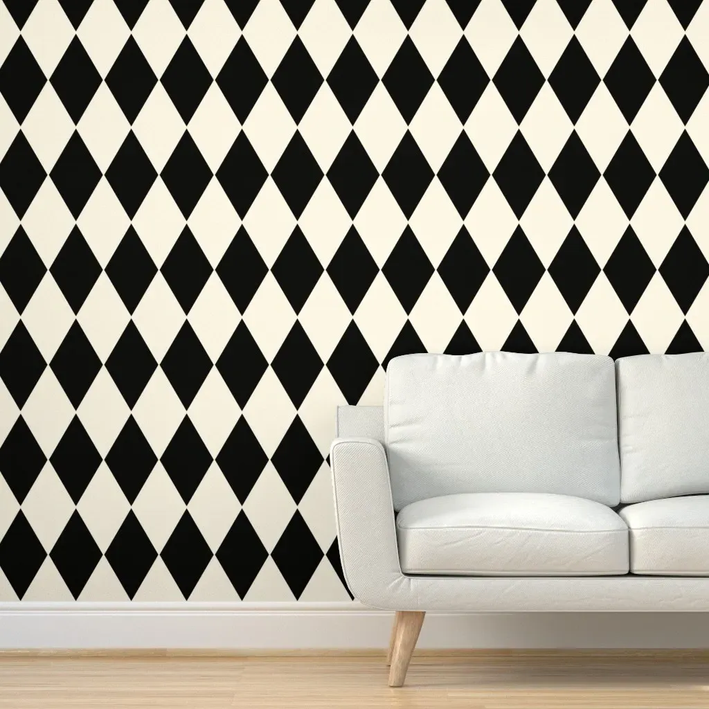 Harlequin Diamonds Peel and Stick Wallpaper - Black, White product