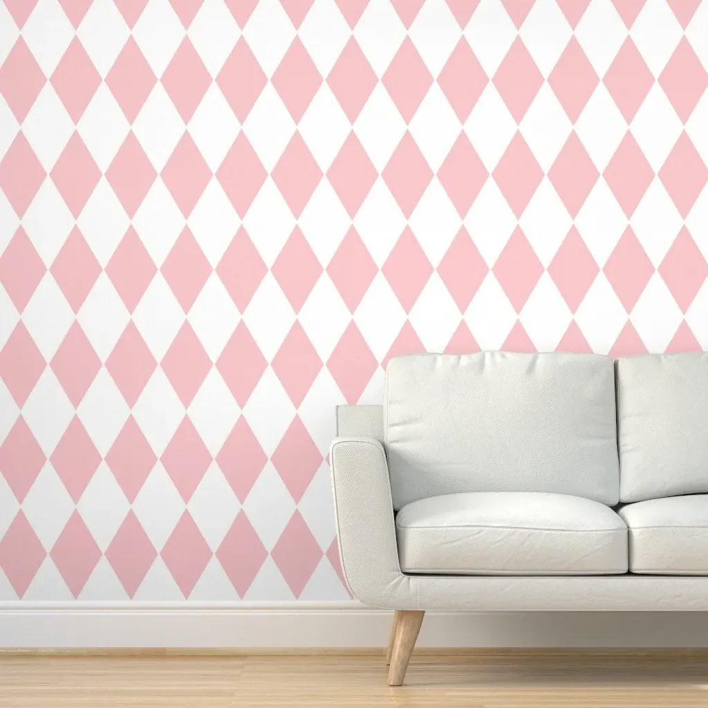 Harlequin Diamonds Peel and Stick Wallpaper - White, Pink product
