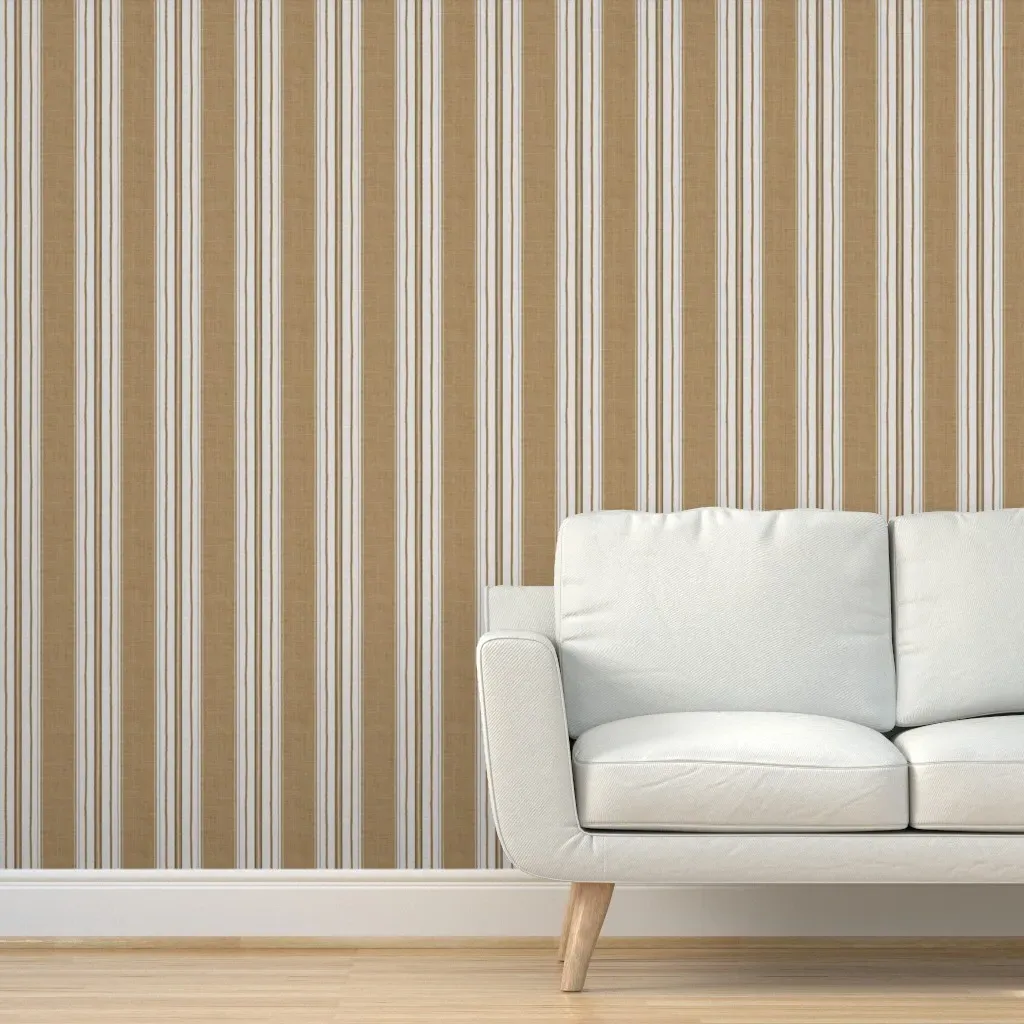 Harold Stripe Peel and Stick Wallpaper - Golden Brown product