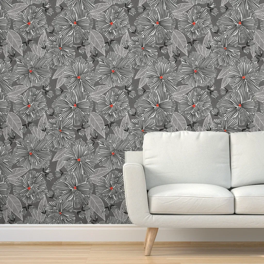 Harper Peel and Stick Wallpaper - Gray, Red product