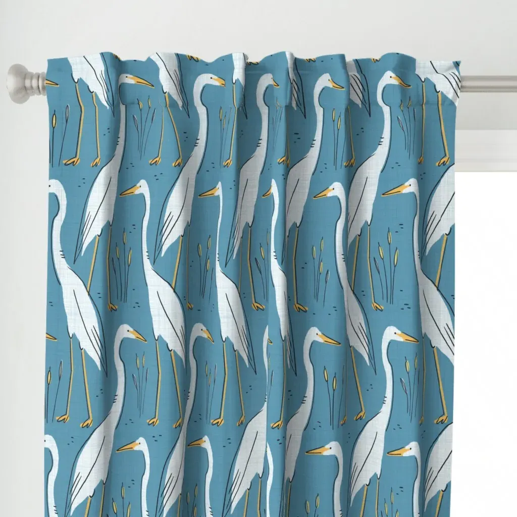 Harry The Heron Curtain Panel - White alternate view