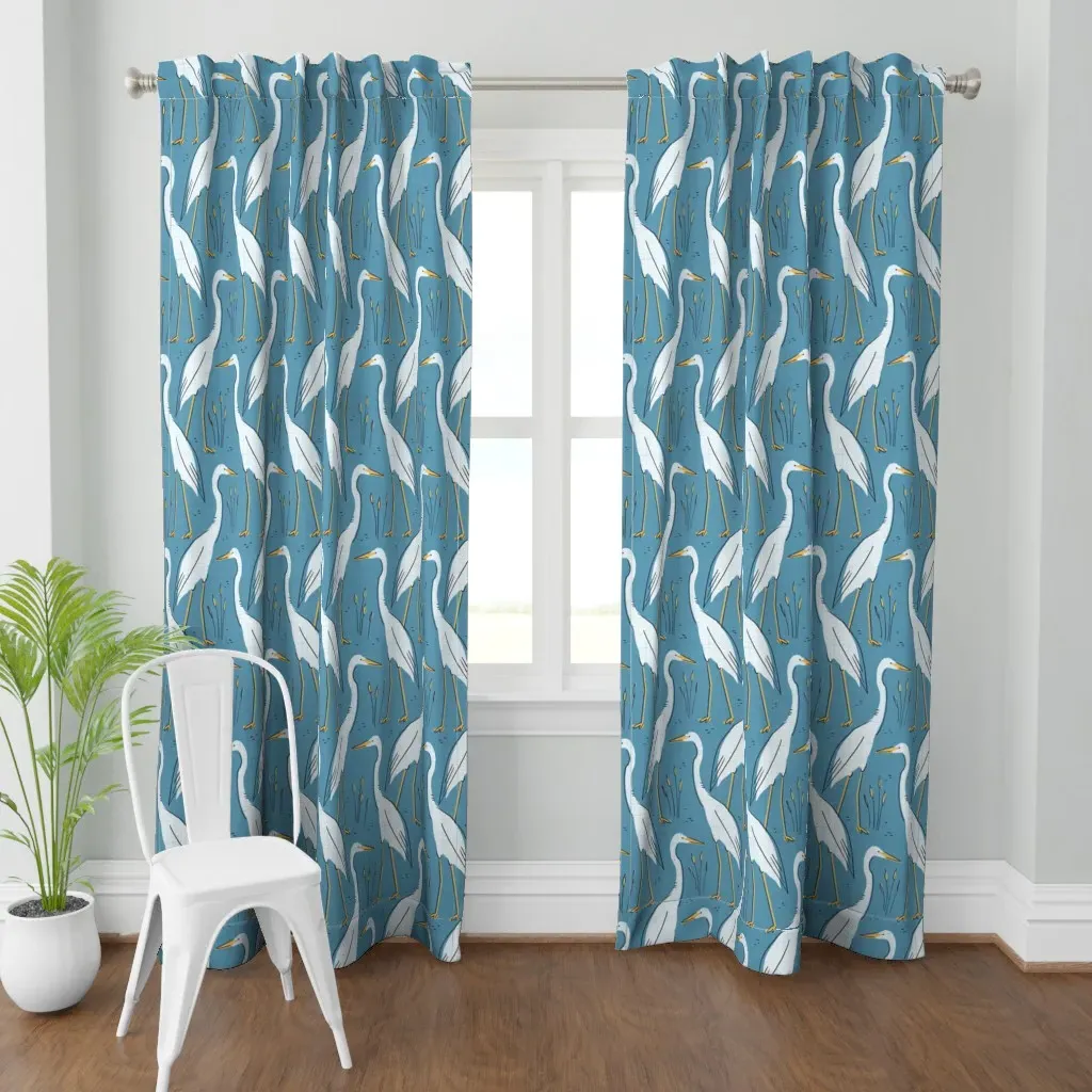 Harry The Heron Curtain Panel - White product