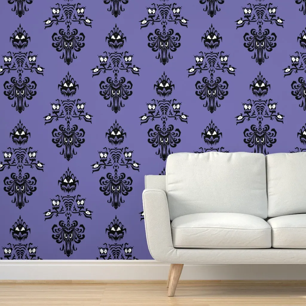 Haunted House Peel and Stick Wallpaper - Purple product