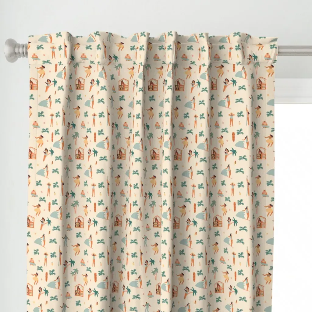 Hawaii In Pastel Curtain Panel - Beige alternate view