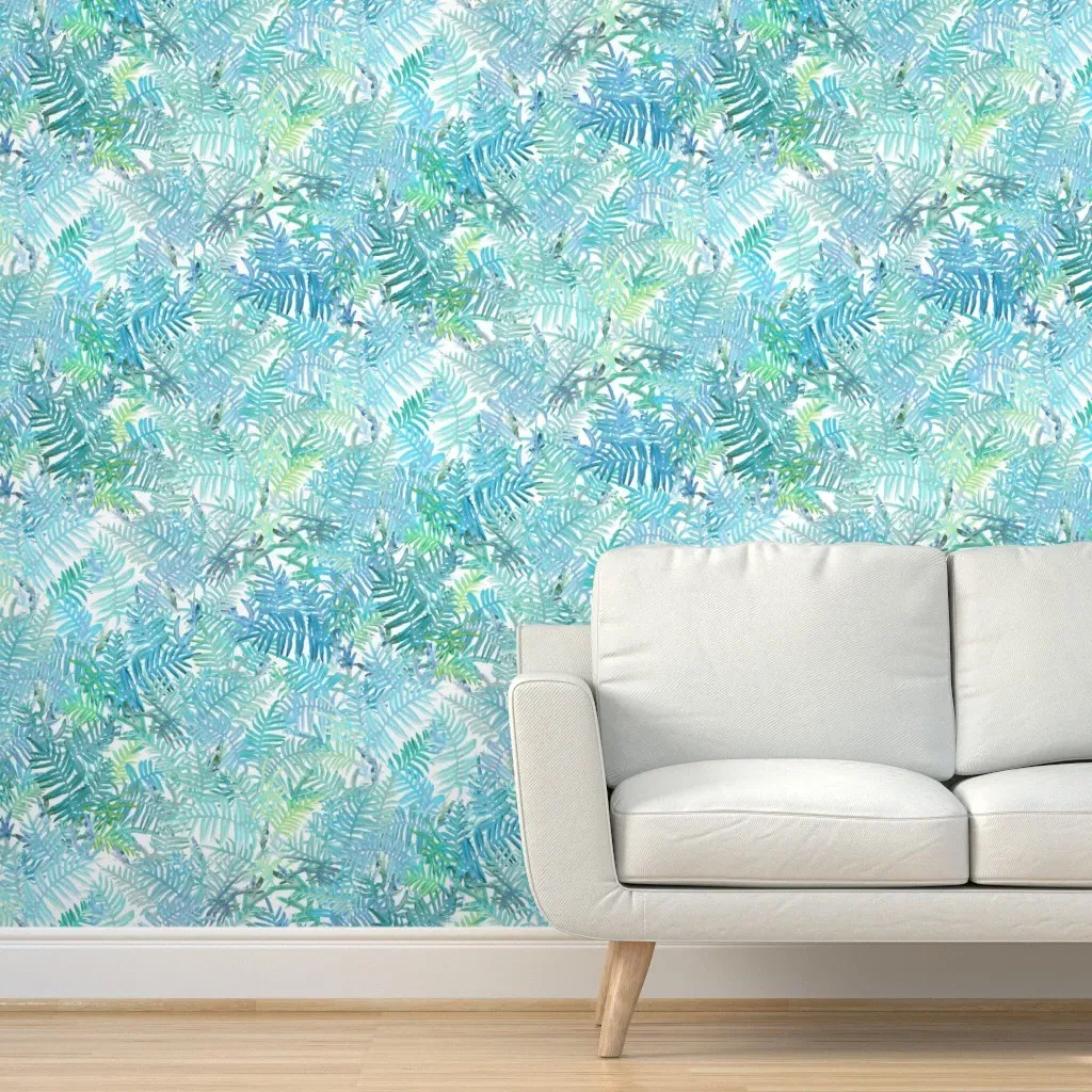 Hawaiian Ferns Peel and Stick Wallpaper - Aqua product