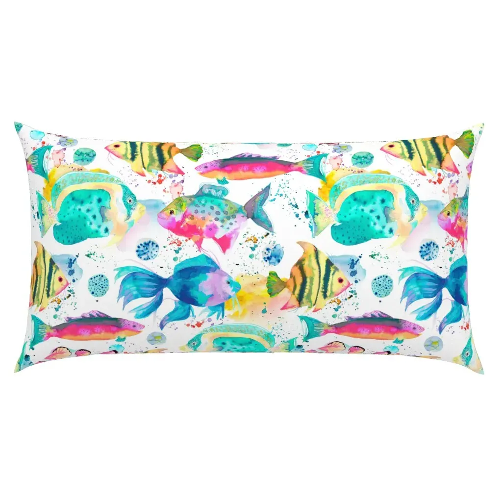 Hawaiian Fishes King Size Pillow Sham - Turquoise product