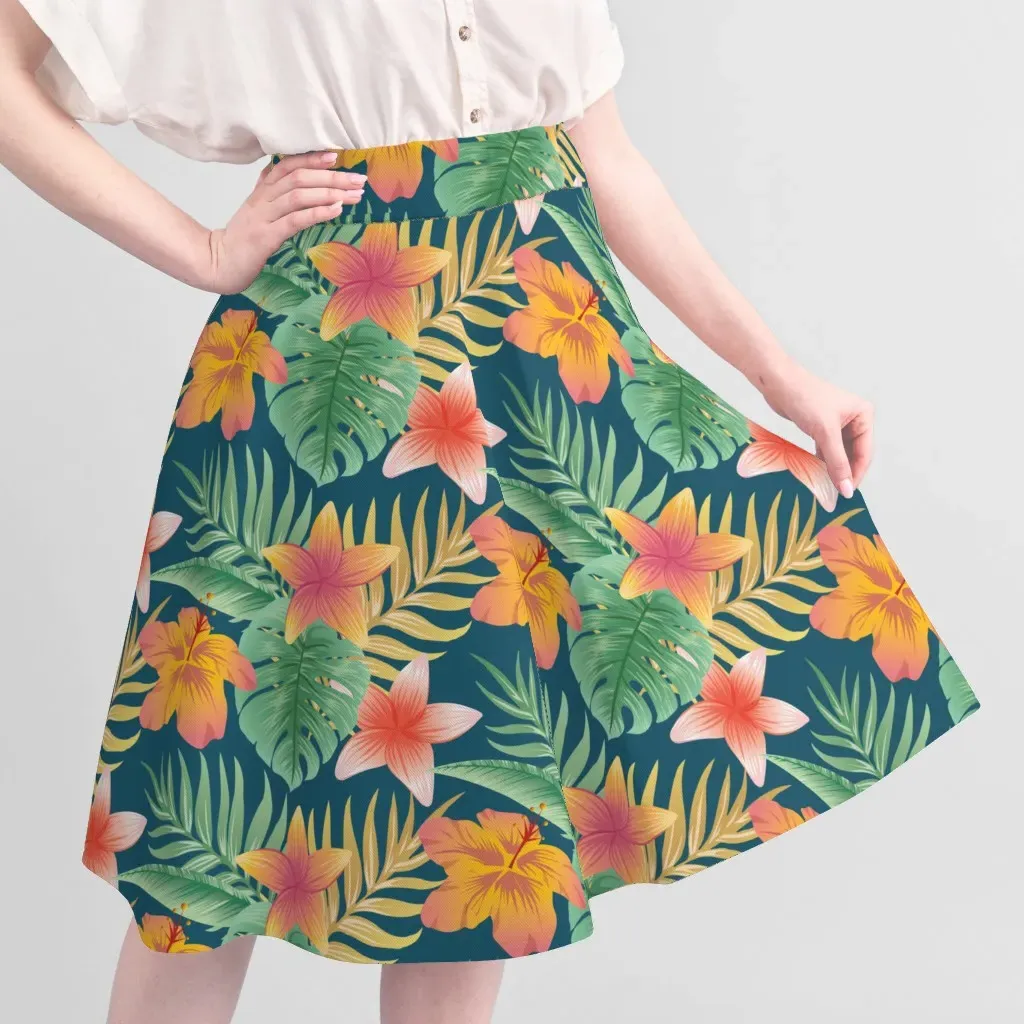 Hawaiian Floral Paradise Fabric Yardage - Orange, Pique alternate view