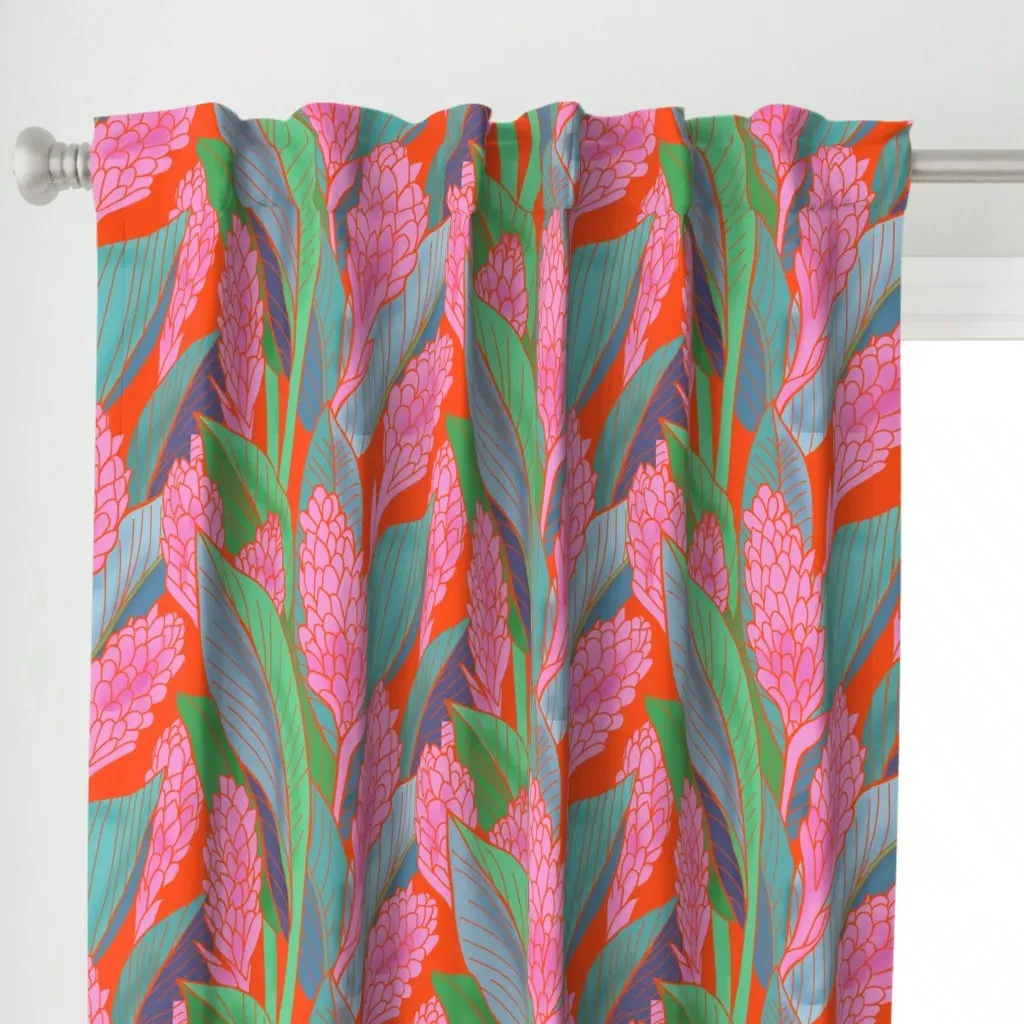 Hawaiian Ginger-Awapuhi Curtain Panel - Pink alternate view