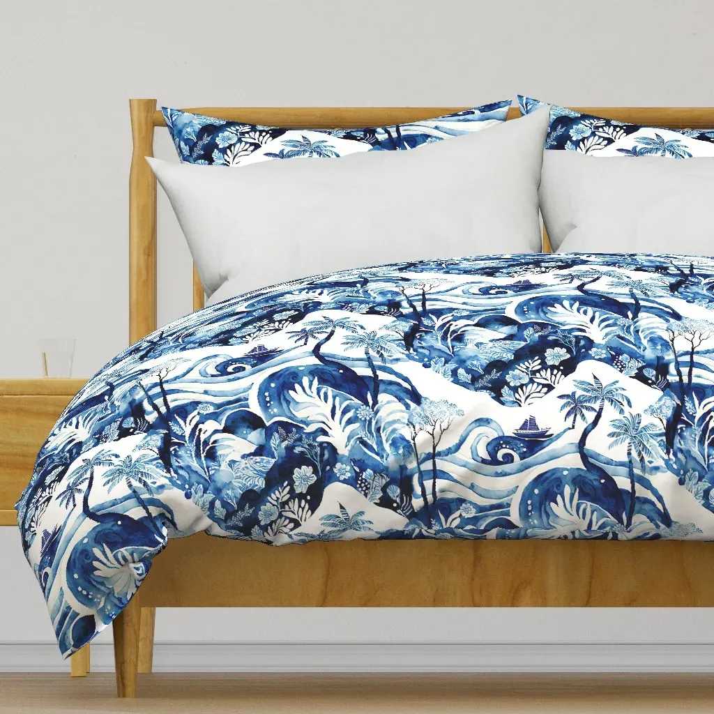 Hawaiian Islands Scenes Duvet Cover - Blue product