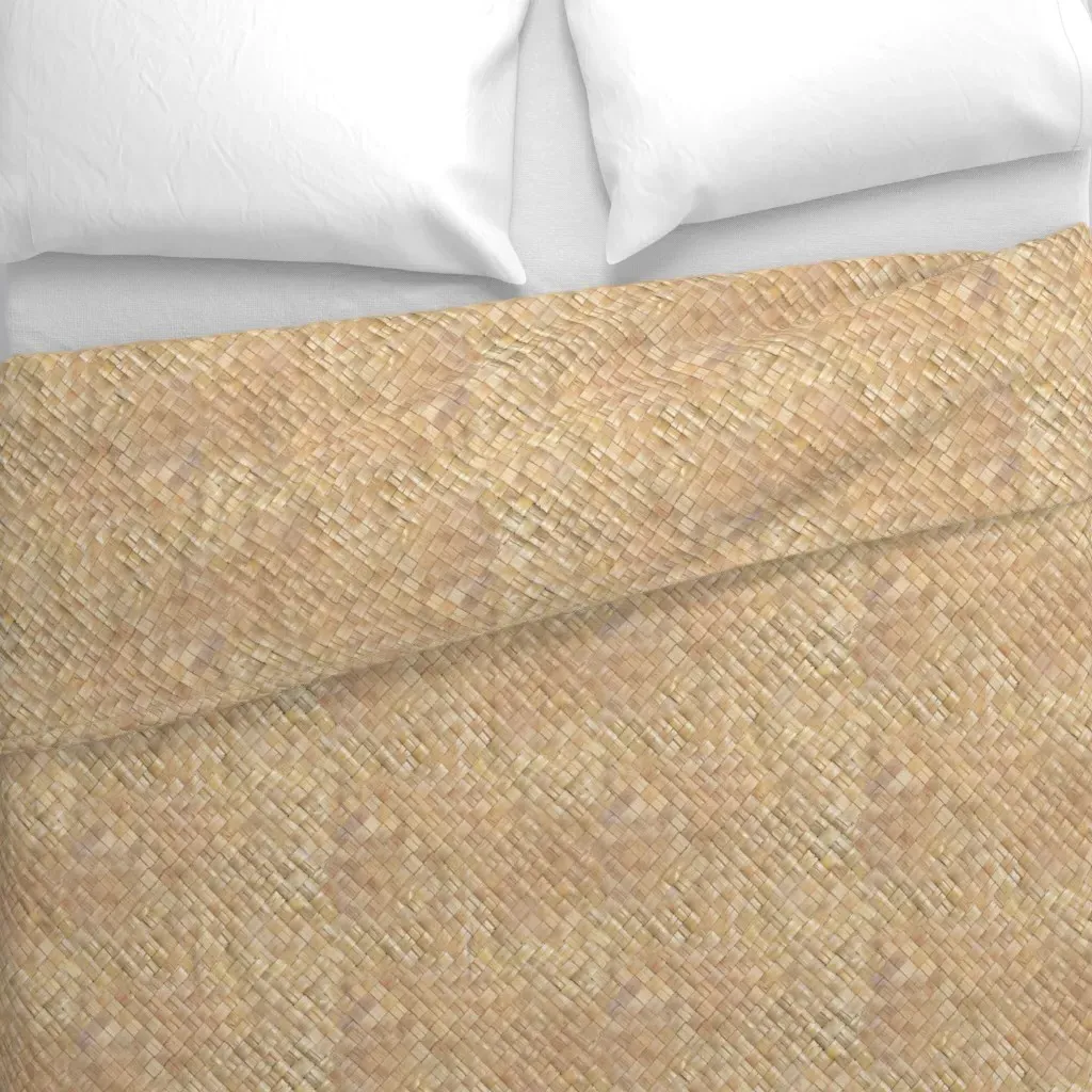 Hawaiian Lauhala Weave-Light Duvet Cover - Beige alternate view