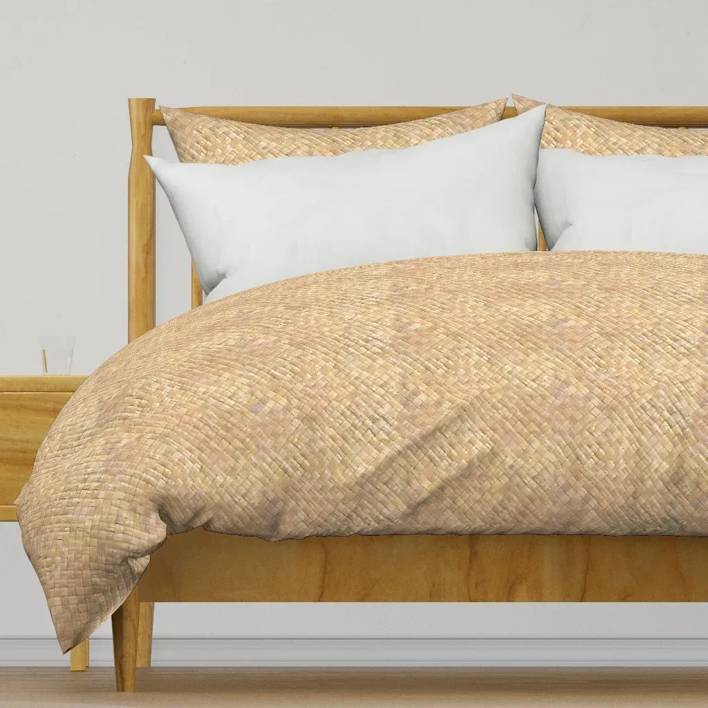 Hawaiian Lauhala Weave-Light Duvet Cover - Beige product