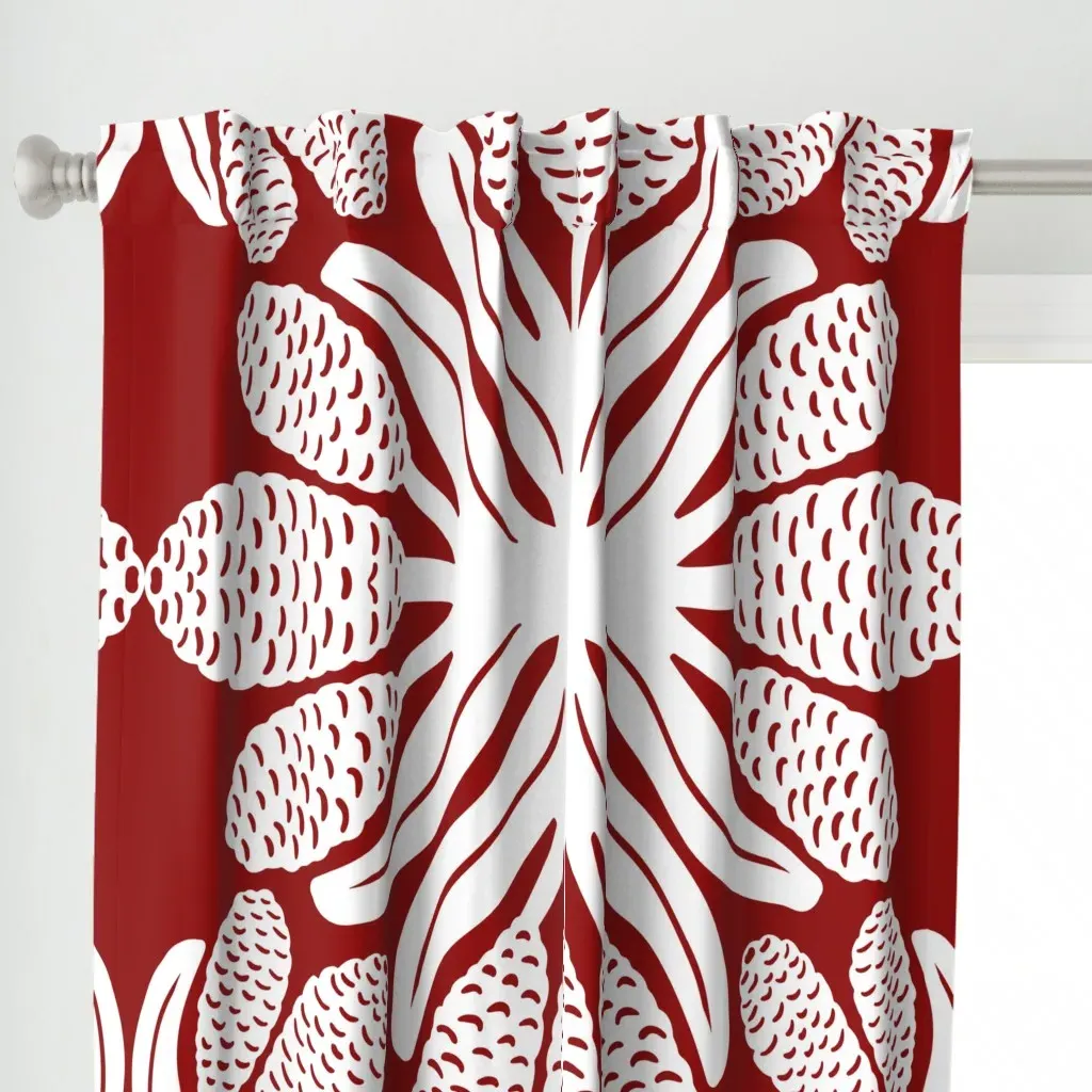Hawaiian Quilt Awapuhi Curtain Panel - White alternate view