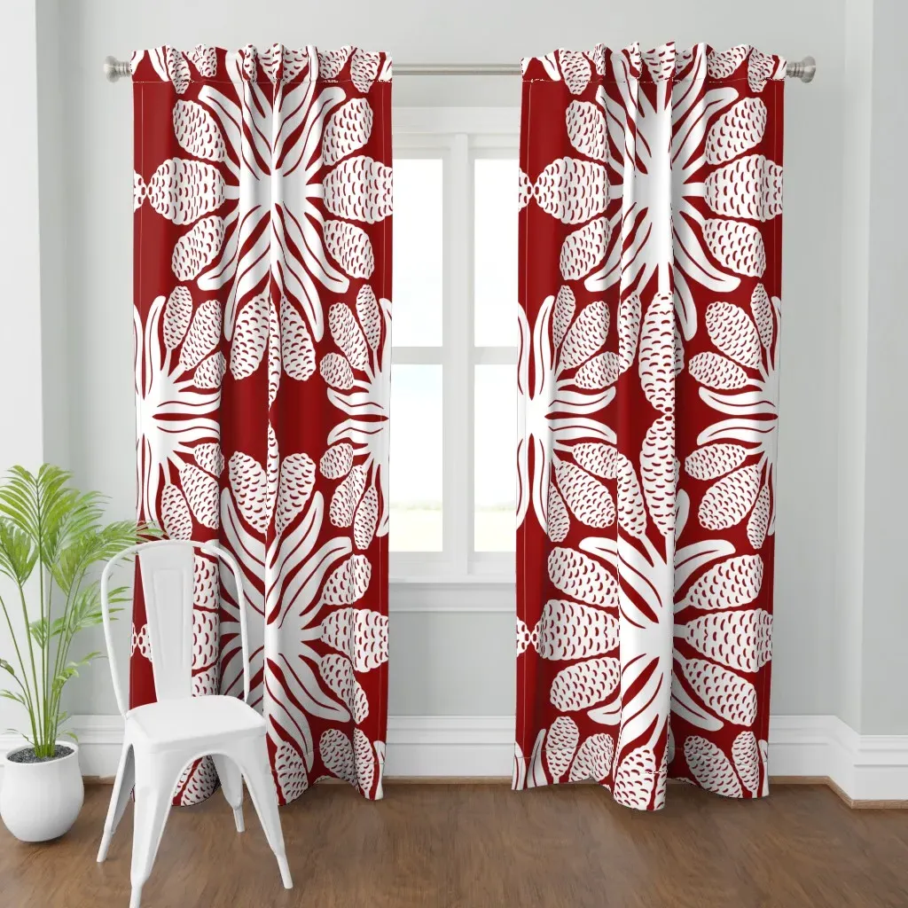 Hawaiian Quilt Awapuhi Curtain Panel - White product