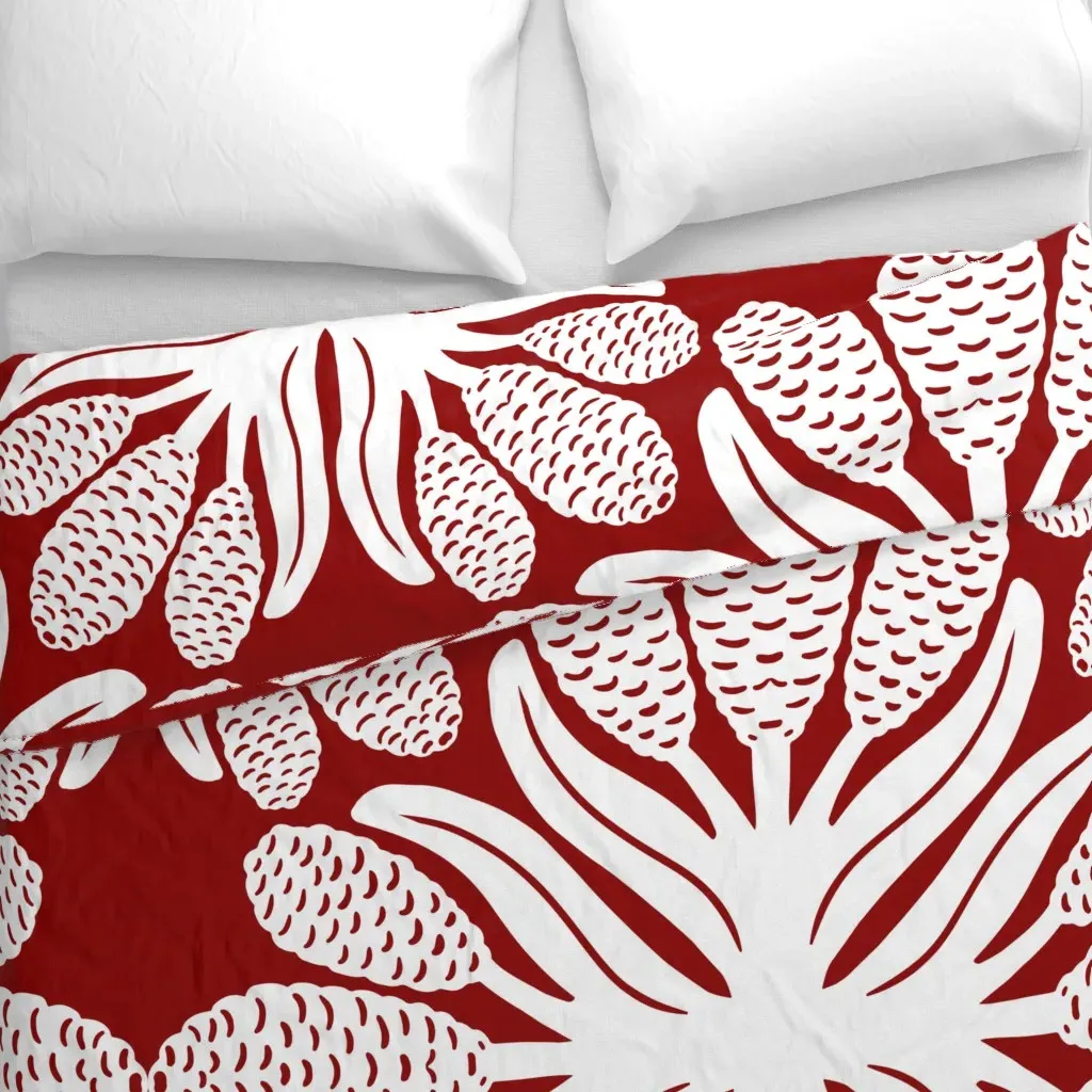 Hawaiian Quilt Awapuhi Duvet Cover - White alternate view