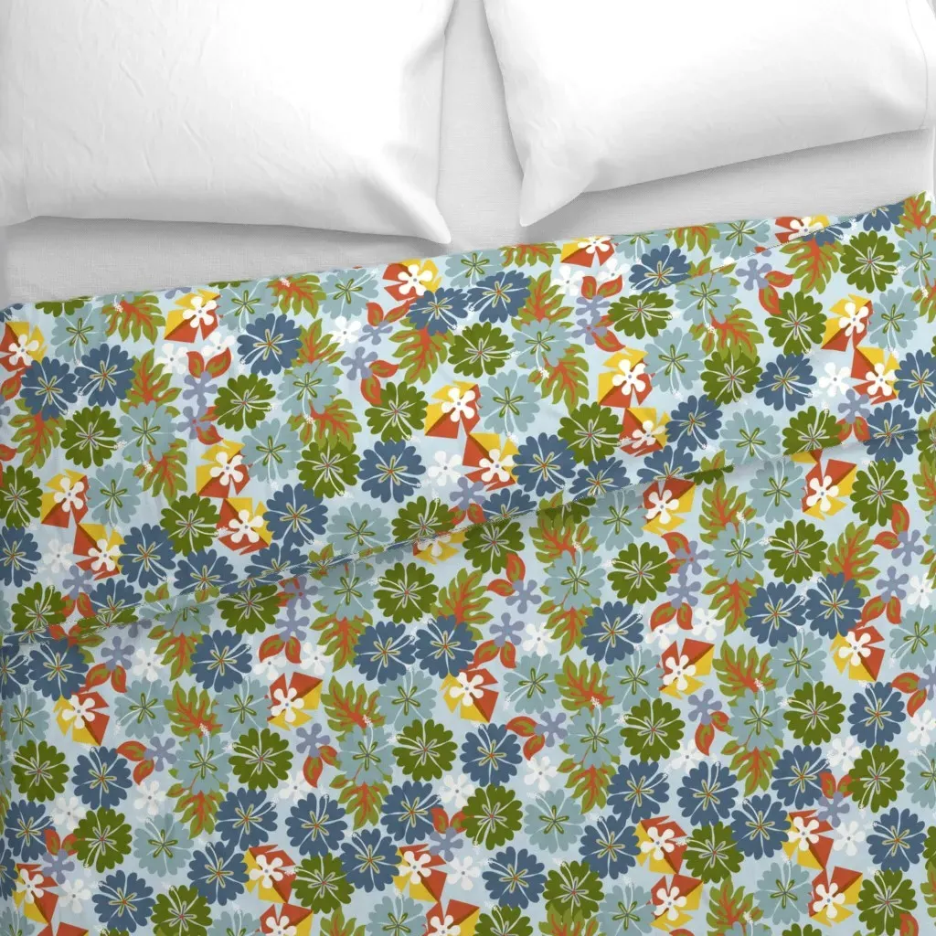 Hawaiian Tiki Lagoon Duvet Cover - Blue alternate view
