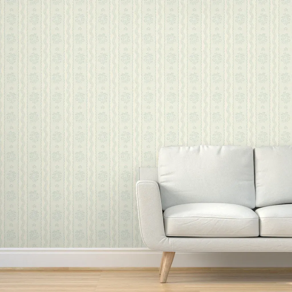 Hayley Stripe Peel and Stick Wallpaper - Light Blue, Ivory product