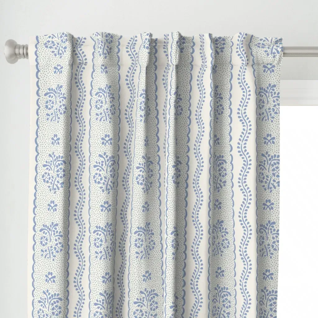 Hayley Stripe Pressed Curtain Panel - Periwinkle alternate view