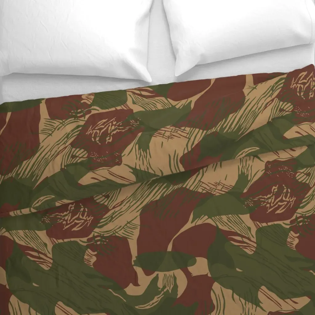 Hd Rhodesian Brushstroke Duvet Cover - Dark Green alternate view