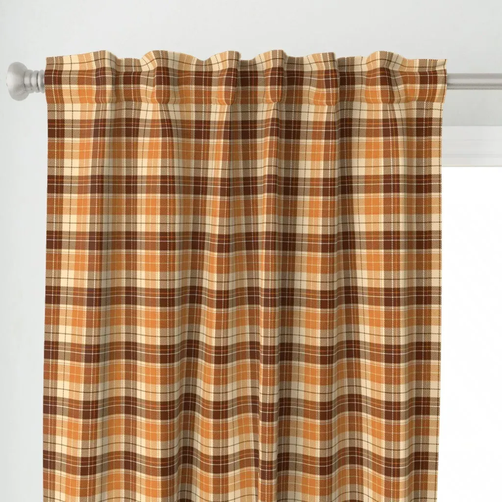 Headmaster Tartan Plaid Curtain Panel - Beige alternate view