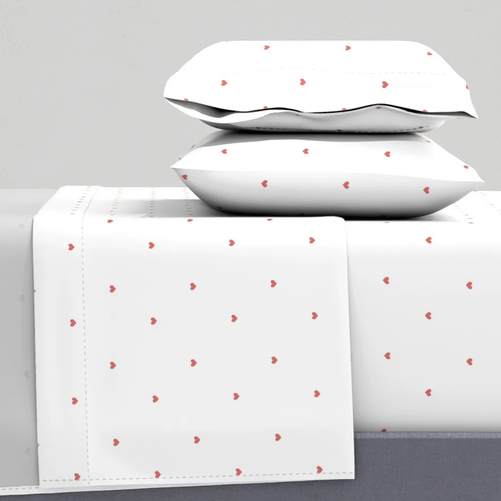 Heart Coordinate Watercolour Blue Whales Queen Sheet Set - Coral product