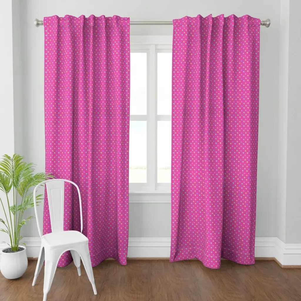 Hearts Pattern Curtain Panel - Pink product