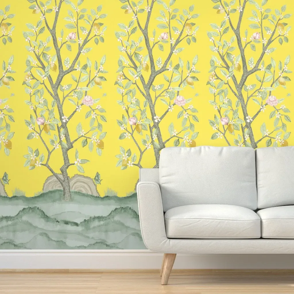 Heather Citron Lemon Peel and Stick Wallpaper Panel - Yellow product