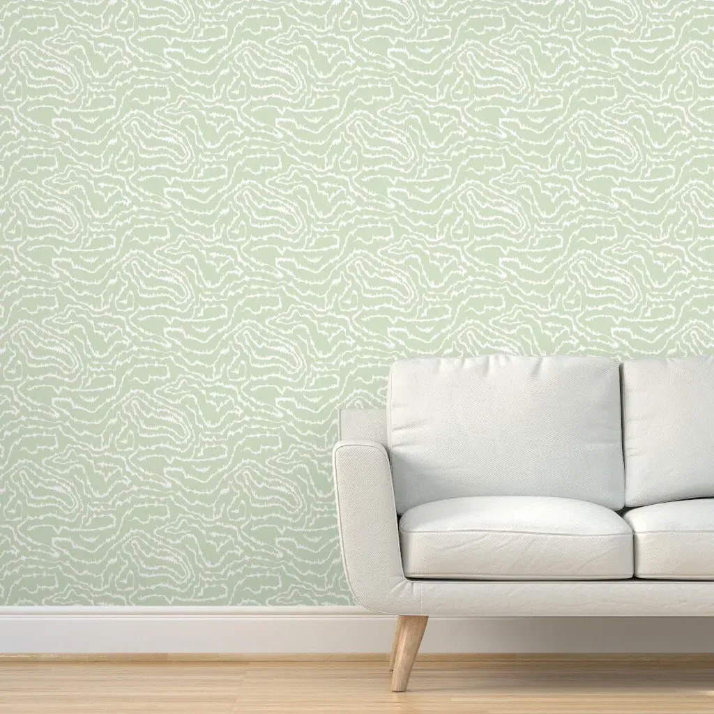 Heatwave Peel and Stick Wallpaper - Celadon Green, White product