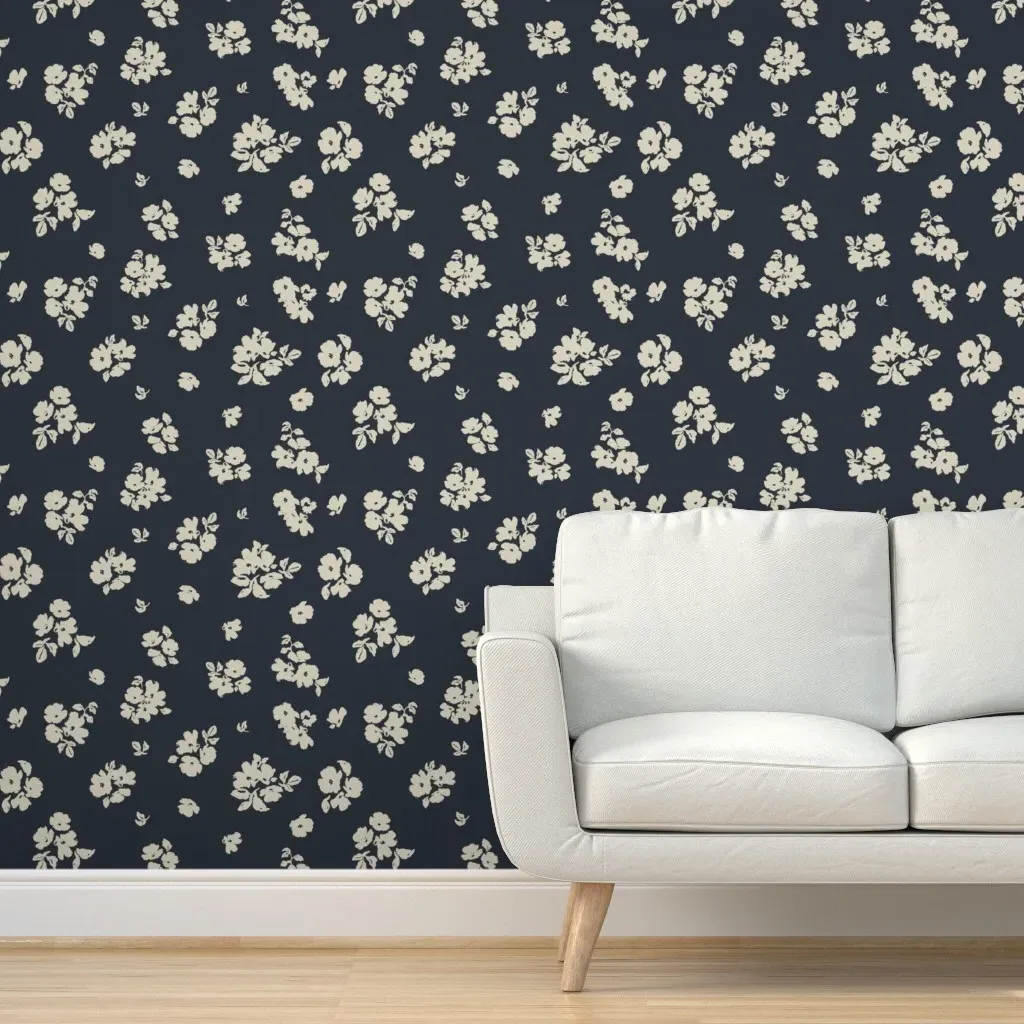 Heirloom Floral Peel and Stick Wallpaper - Cream, Navy product