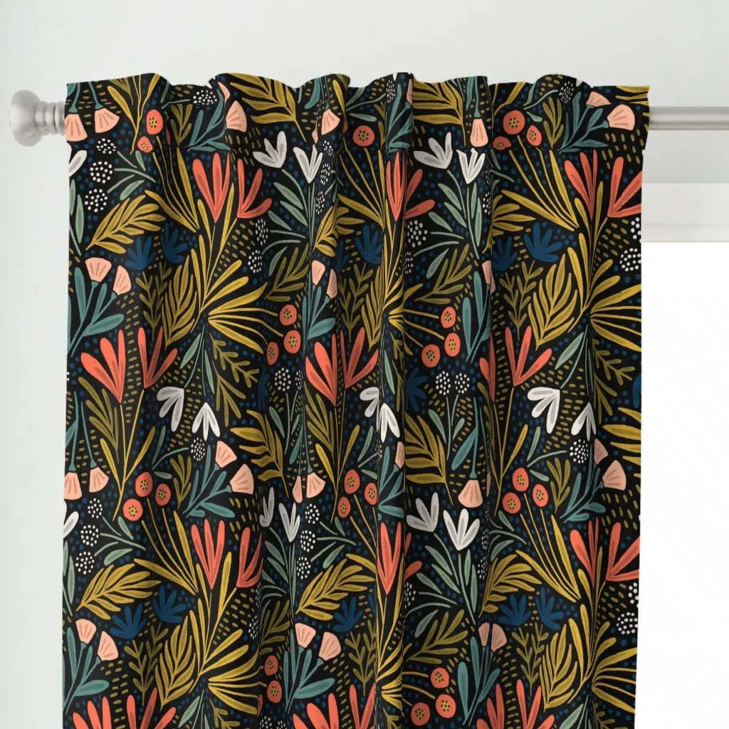 Henrietta Floral Curtain Panel - Coral alternate view