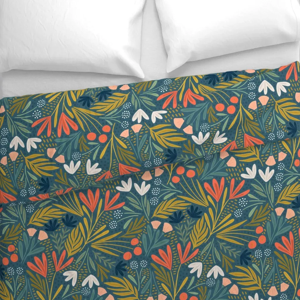 Henrietta Floral Duvet Cover - Blue alternate view