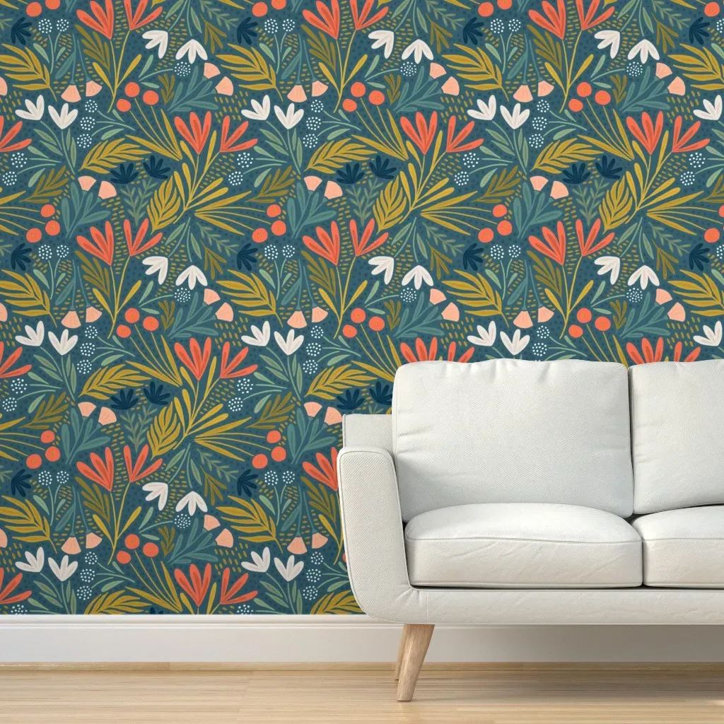 Henrietta Floral Peel and Stick Wallpaper - Blue product