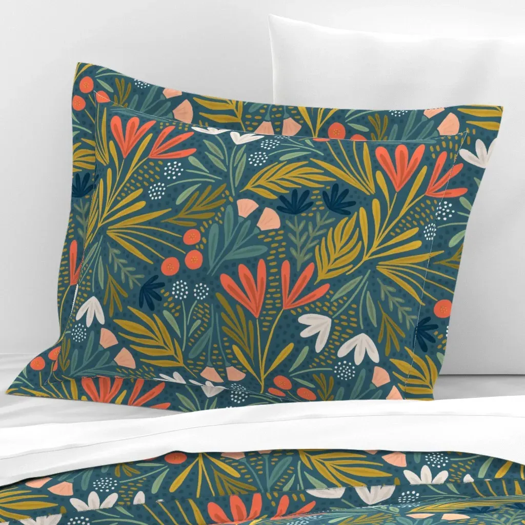 Henrietta Floral Standard Flanged Pillowcase - Coral, Cotton Sateen product
