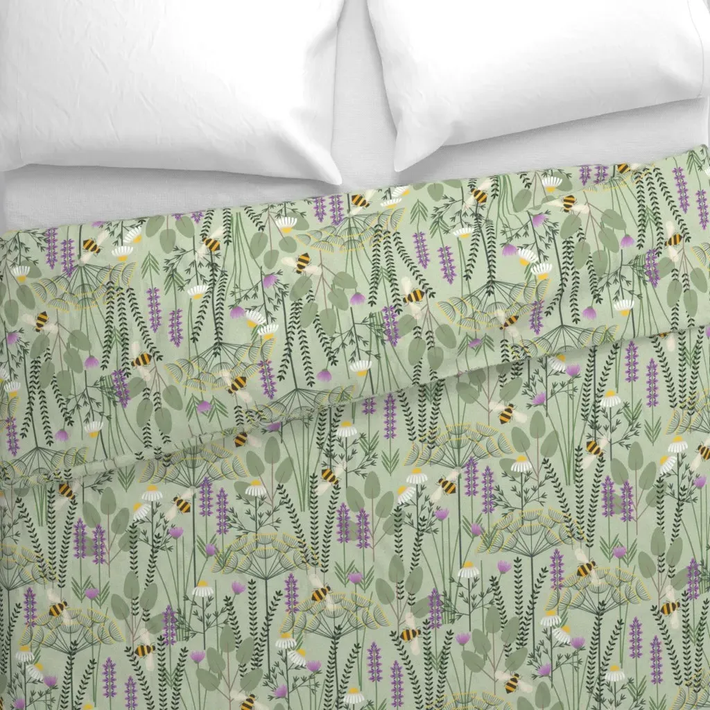 Herb Garden Large Duvet Cover - Green alternate view