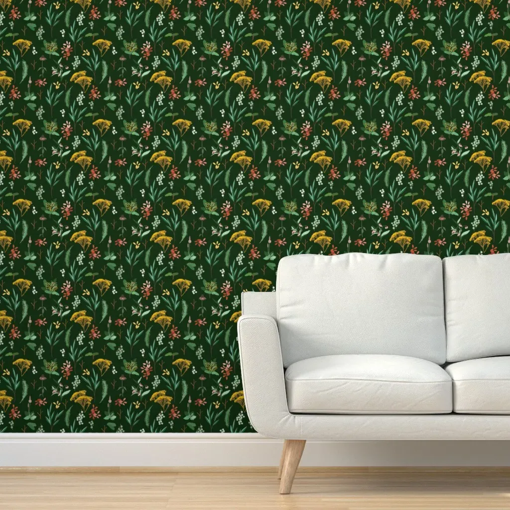 Herbal Study Peel and Stick Wallpaper - Green product