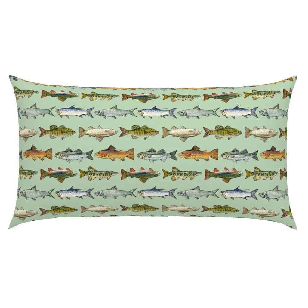 Here Fishy Fishy King Pillow Sham - Green product