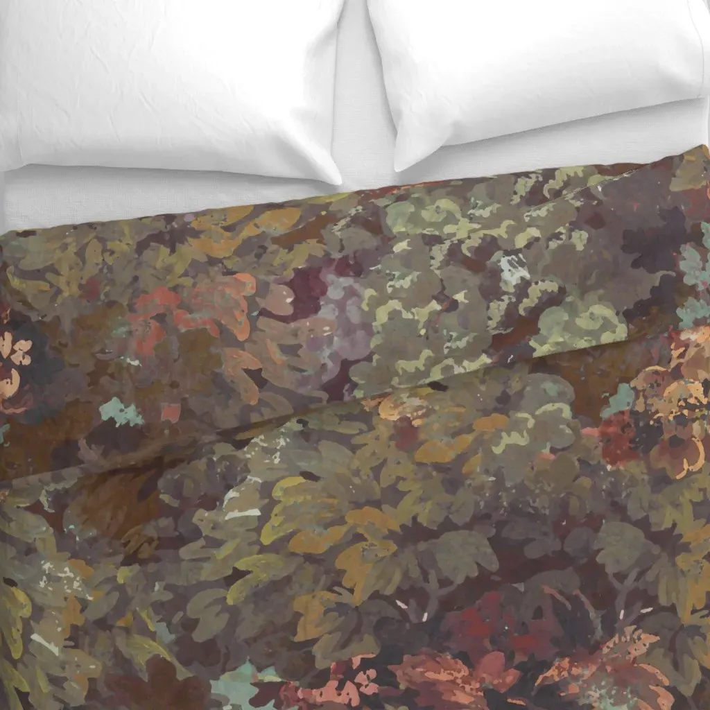 Heritage Charm Botanical Duvet Cover - Dark Brown alternate view