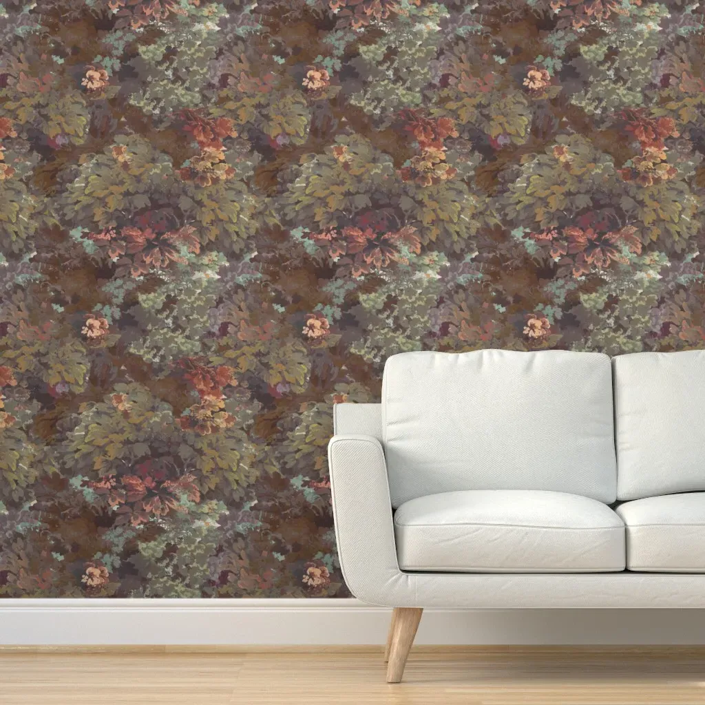 Heritage Charm Botanical Tapestry Peel and Stick Wallpaper - Dark Brown product