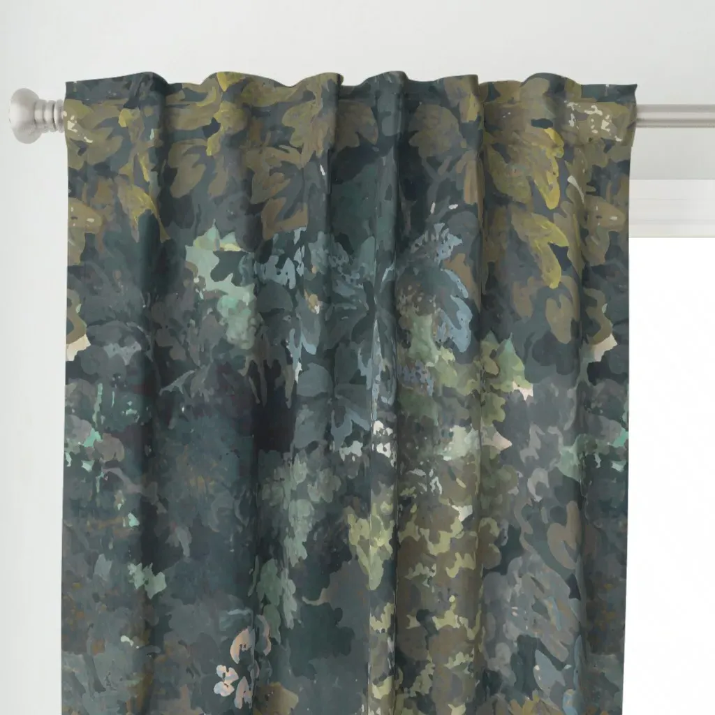 Heritage Charm Curtain Panel - Dark Teal alternate view