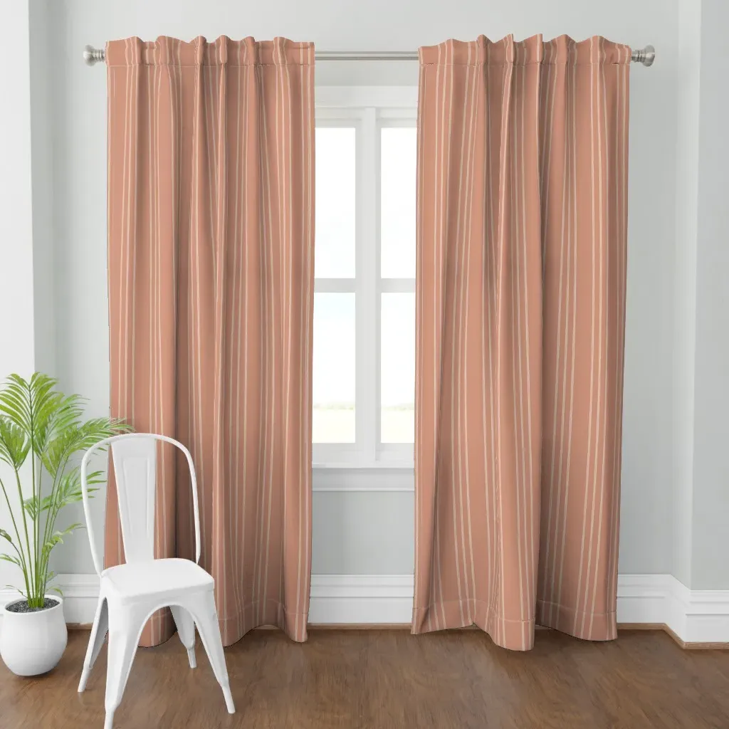 Heritage Pencil Stripe Curtain Panel - Terracotta product