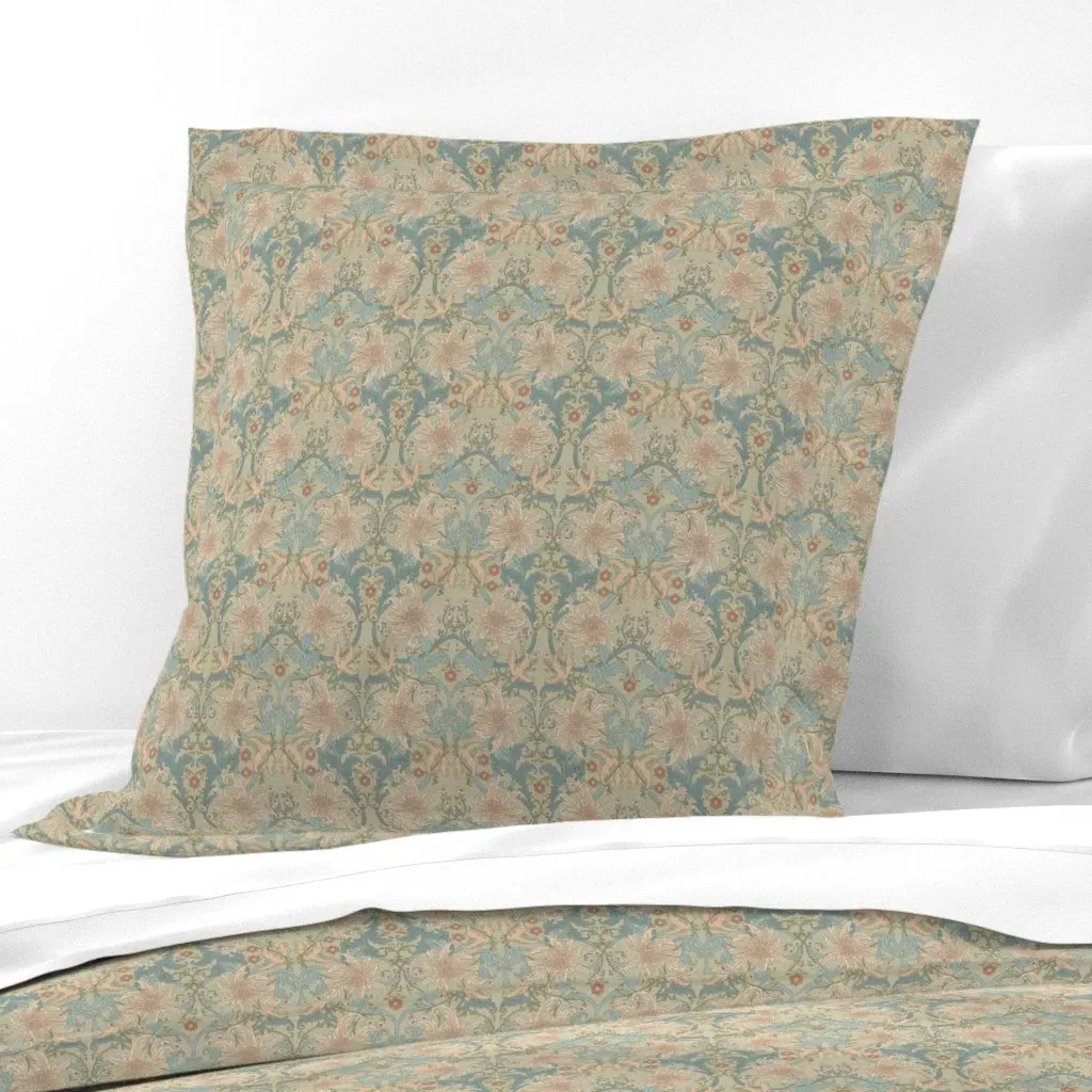Heritage Sunflower Meadow Euro Pillow Sham - Peach product
